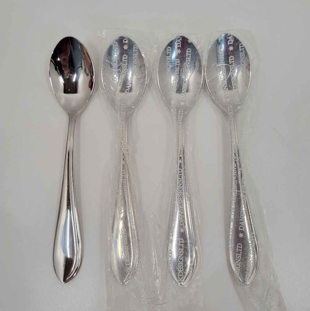 Dansk Stainless International Designs 4 Stainless Flatware Large Tablespoons NOB